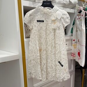 Dolce & Gabbana Ivory Lace Formal Kids Dress